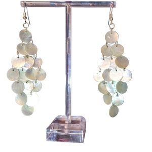 Chandelier Capiz Shell Cascading Iridescent Earrings